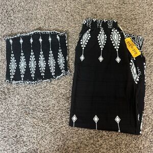 Black and White Patterned Two-Piece Set Size M
